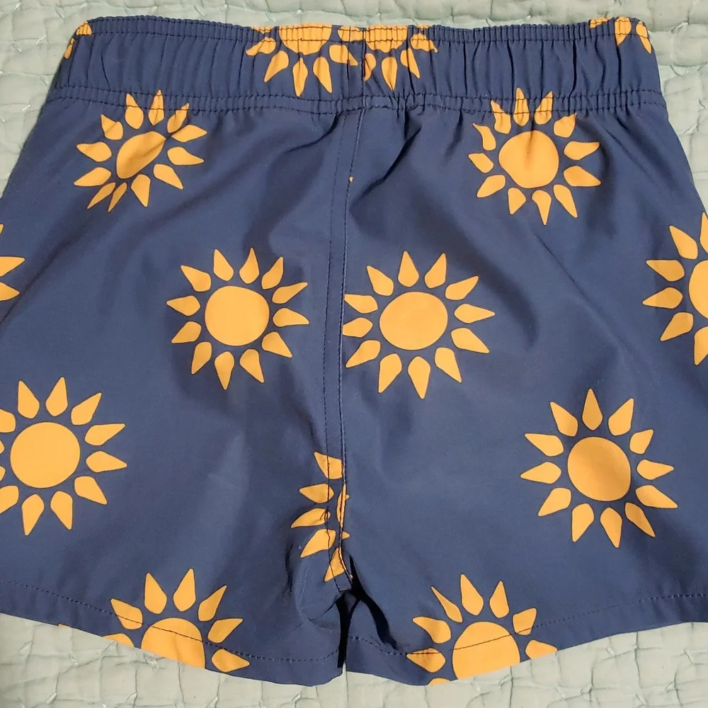 Blue Yellow Sunshine 8 Scene & Heard Swim Shorts Trunks Shorties
